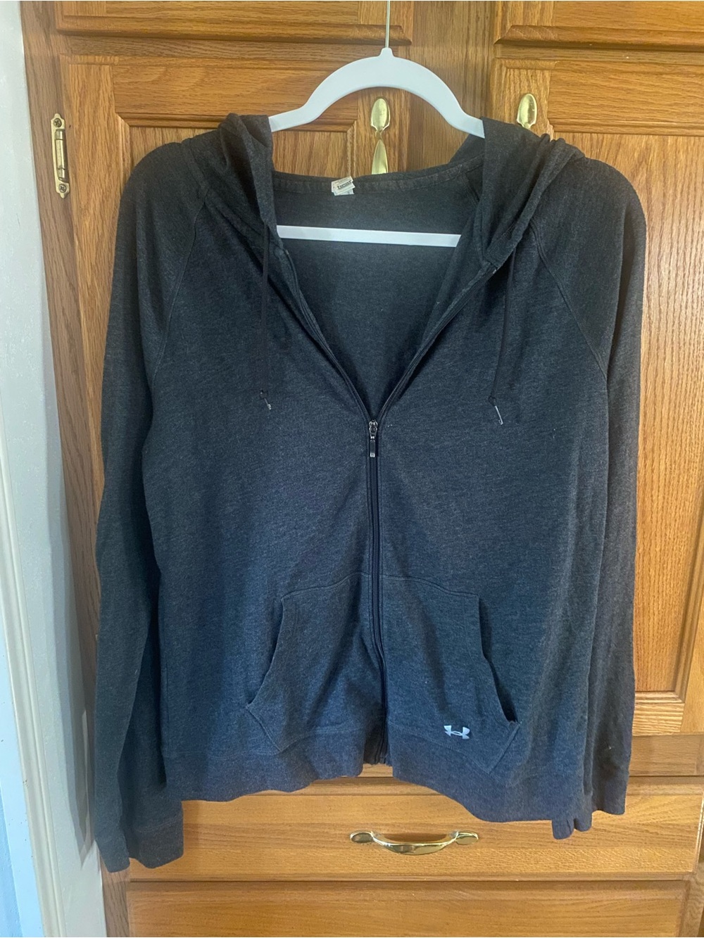 Under Armour Women's Dark Gray Zip Hoodie Utility Jacket